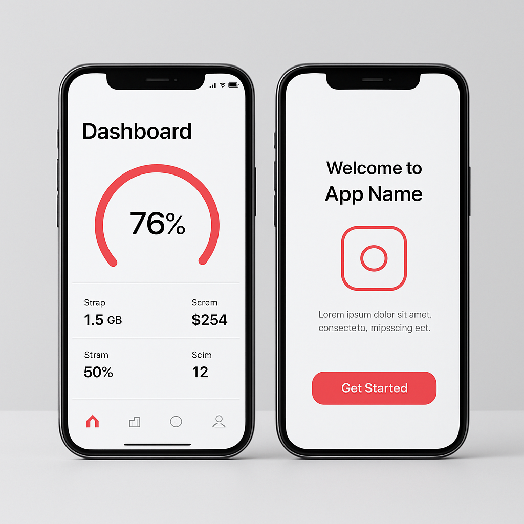 Mobile app interfaces designed and built by our Toronto team